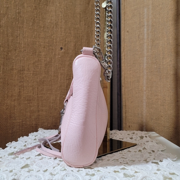 Rebecca Minkoff Pink Pebbled Mate Leather Mini MAC rossbody Bag Adjustable Strap - Picture 4 of 12